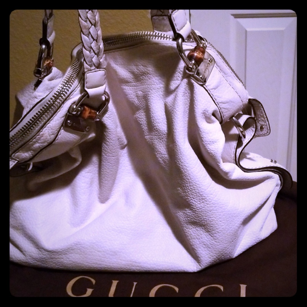Gucci white  touch of Bamboo bag!